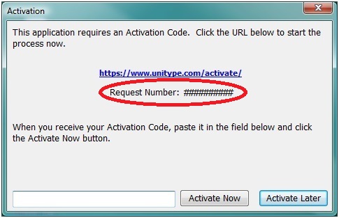 Activation dialog